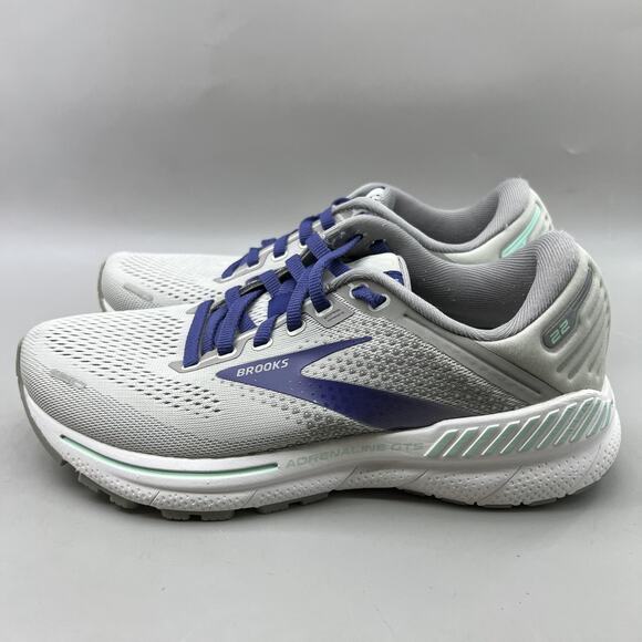 Brooks Adrenaline GTS 22 Running Shoes Women Size 6.5 Gray Blue Comfort Sneakers - Picture 3 of 8